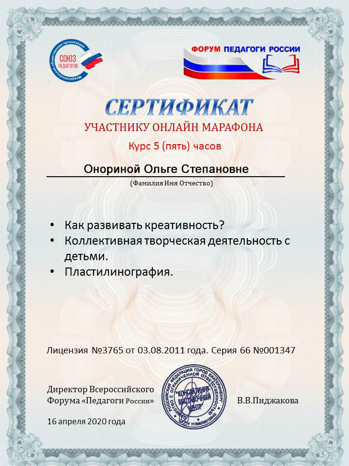 +Педагоги. Россия. Онорина серт. онлайн-марафон