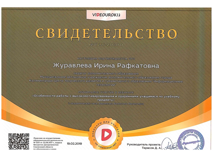 2019 Вебинар
